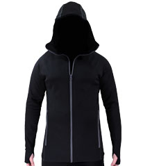 outdoor siyah kapşonlu sweatshirt 